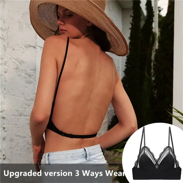 3 Style Wireless Underwear U-Shape Big Backless Gather Push Up Lingerie Seamless Bralette Bra