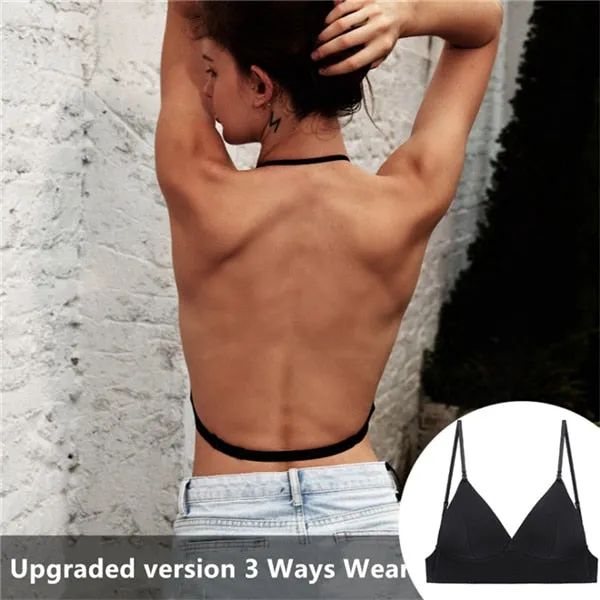 3 Style Wireless Underwear U-Shape Big Backless Gather Push Up Lingerie Seamless Bralette Bra