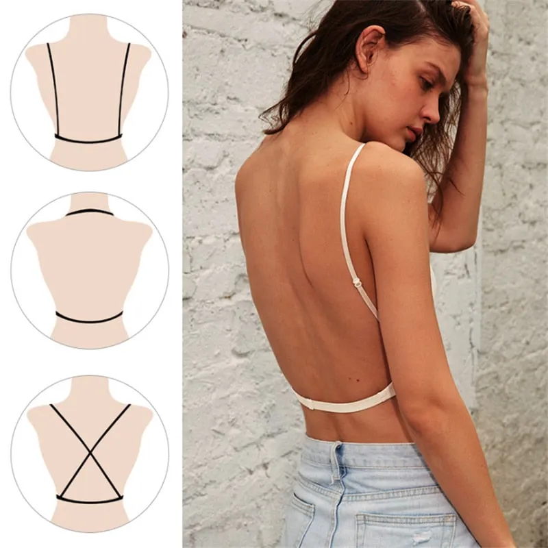 3 Style Wireless Underwear U-Shape Big Backless Gather Push Up Lingerie Seamless Bralette Bra