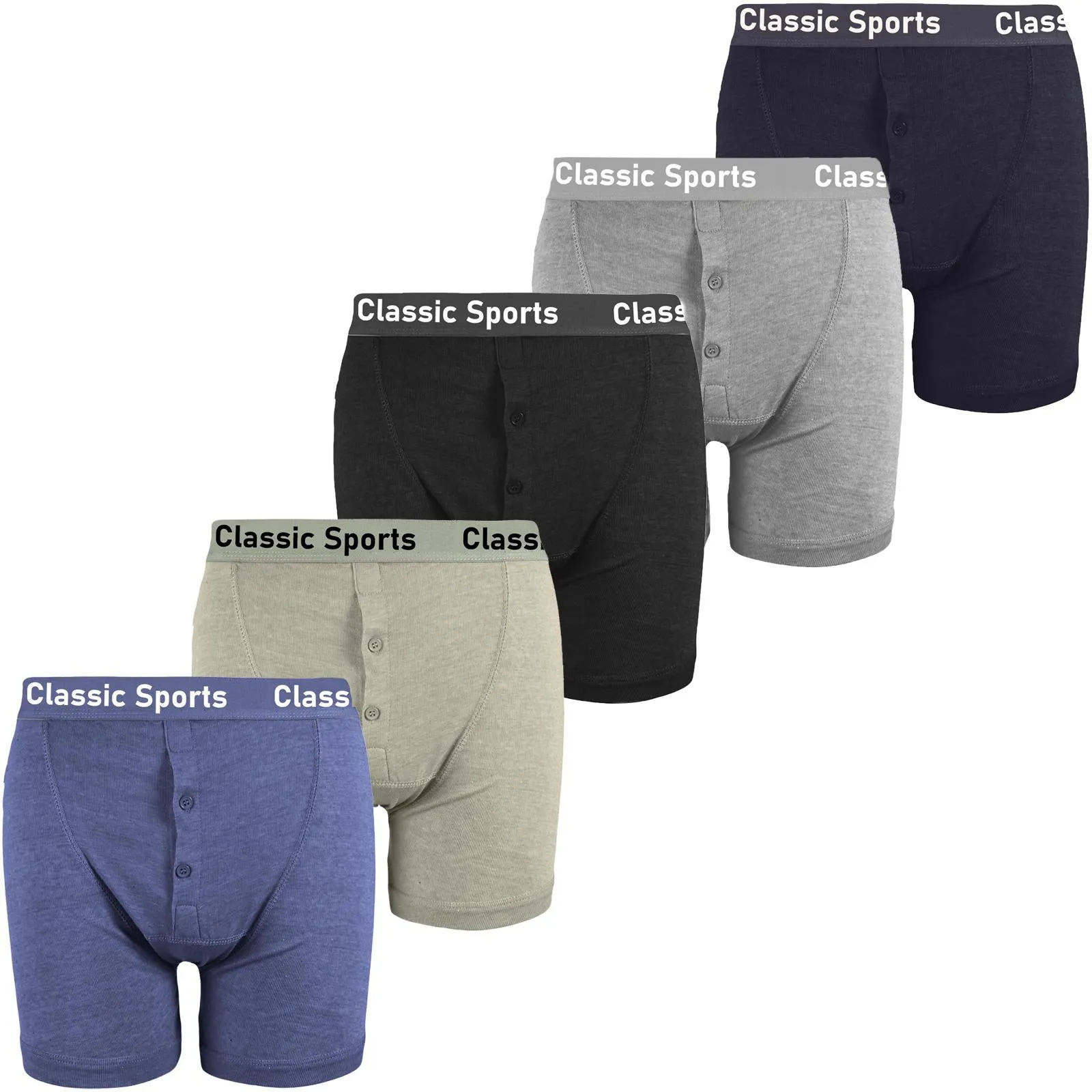 6 Pack Assorted Mens Polycotton Boxers