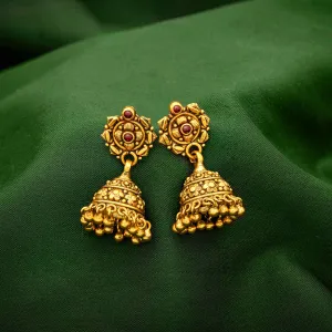 92.5 Silver Traditional Jhumka With Gold Polish