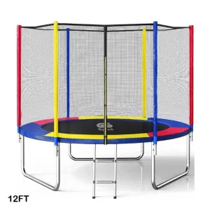 AirBounce Adventure Trampoline with Net and Stair | 12 Feet