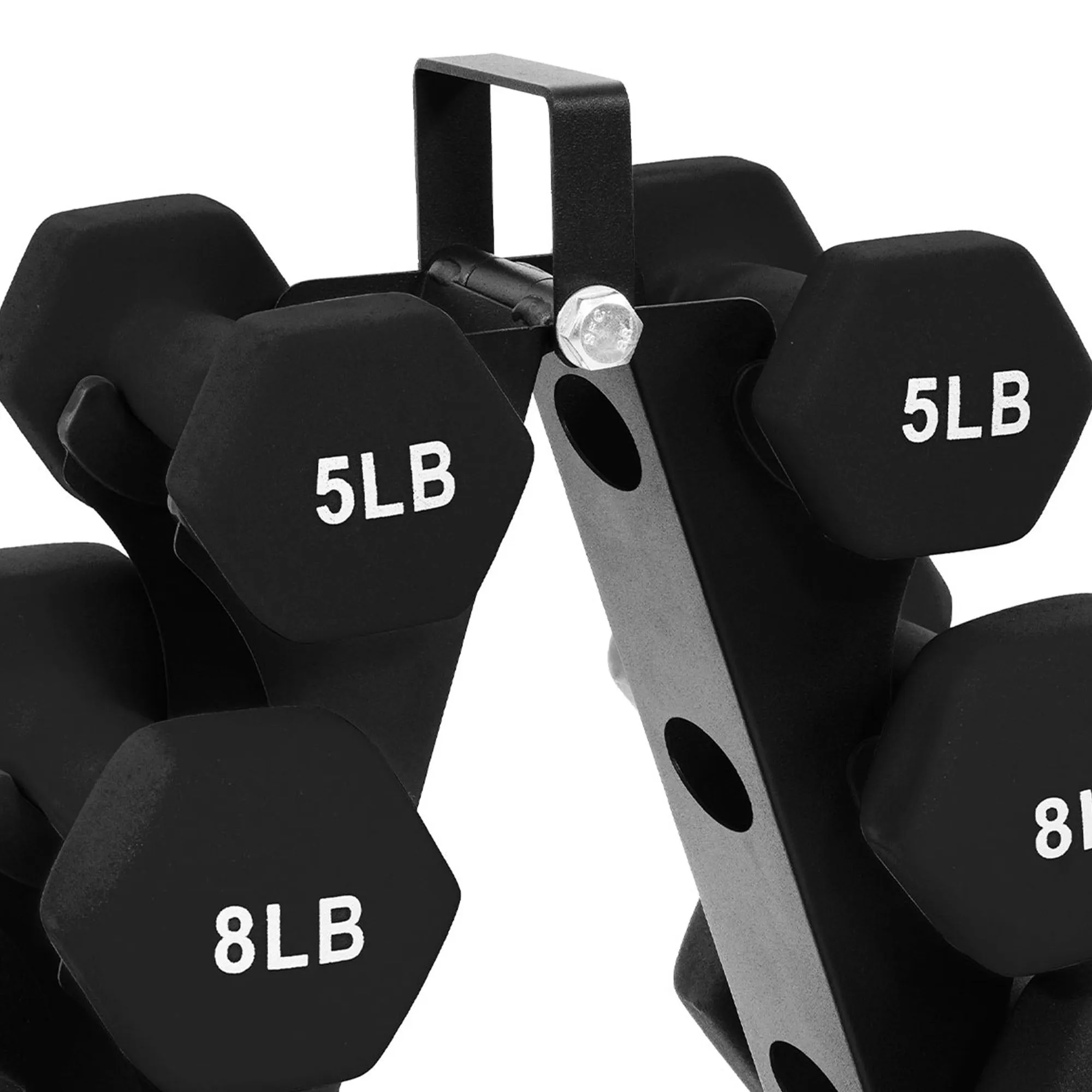 BalanceFrom Fitness 50 Pound Neoprene Coated Dumbbell Set with Stand, Black