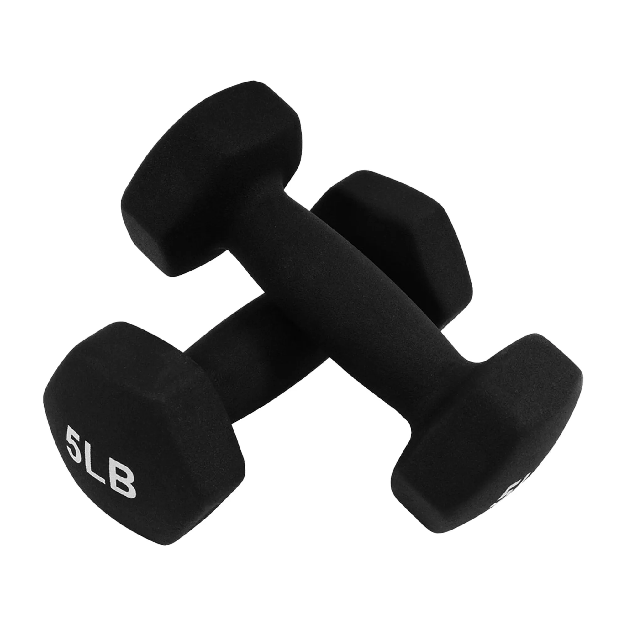 BalanceFrom Fitness 50 Pound Neoprene Coated Dumbbell Set with Stand, Black