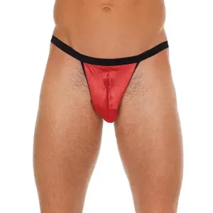 Black G-string Thong with Zipper on Red Pouch for Men