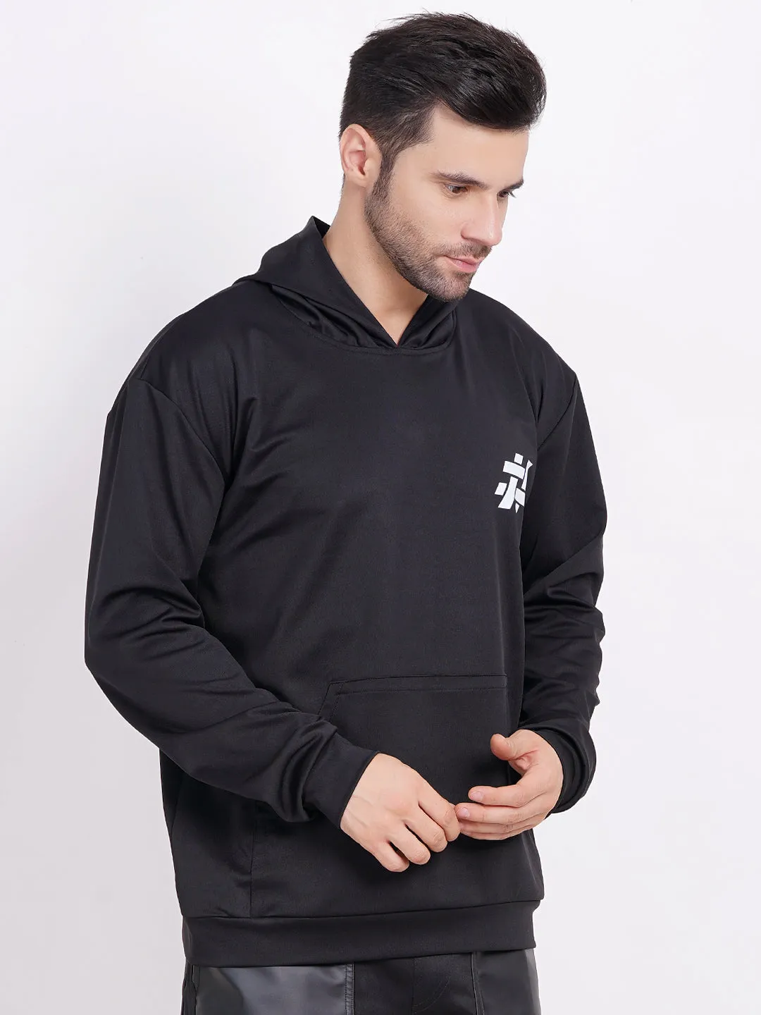 black oversized hoodie