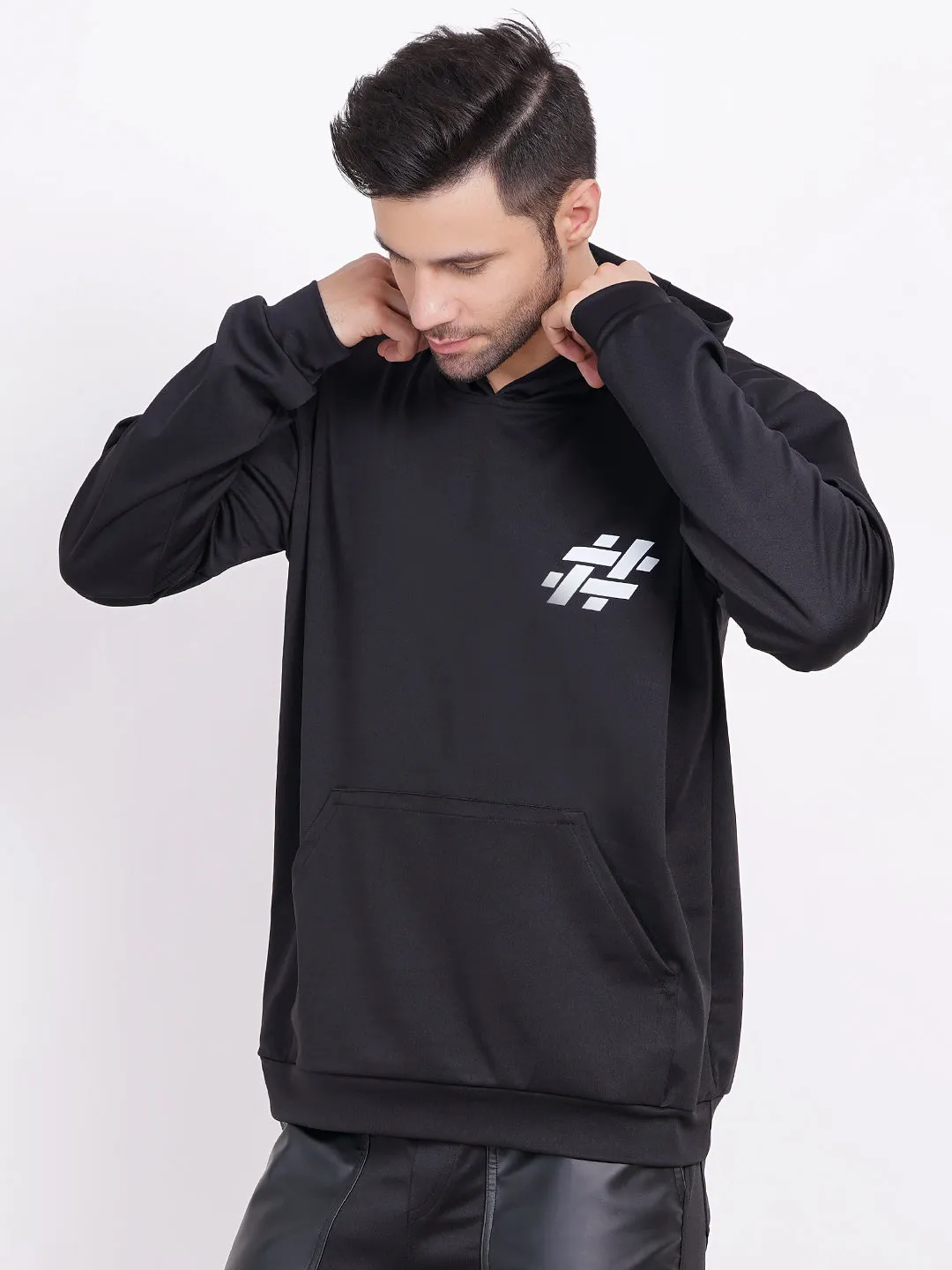 black oversized hoodie