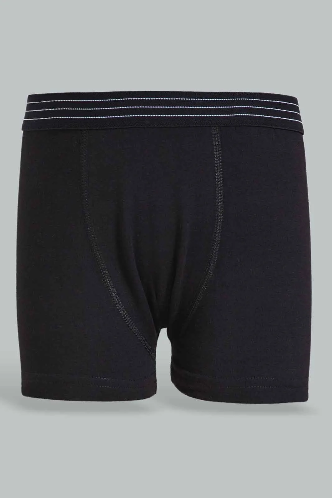 Black Plain Boxer For Boys (Pack of 3)