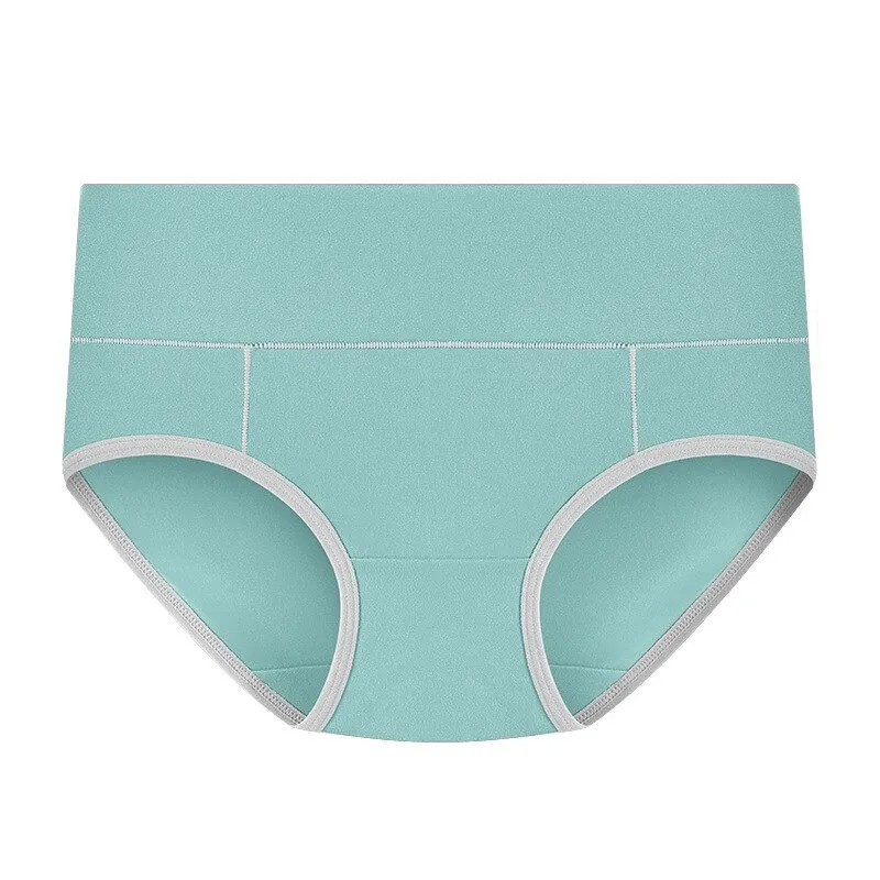 Breathable Solid Color Mid Waist Briefs for Women - SF0642