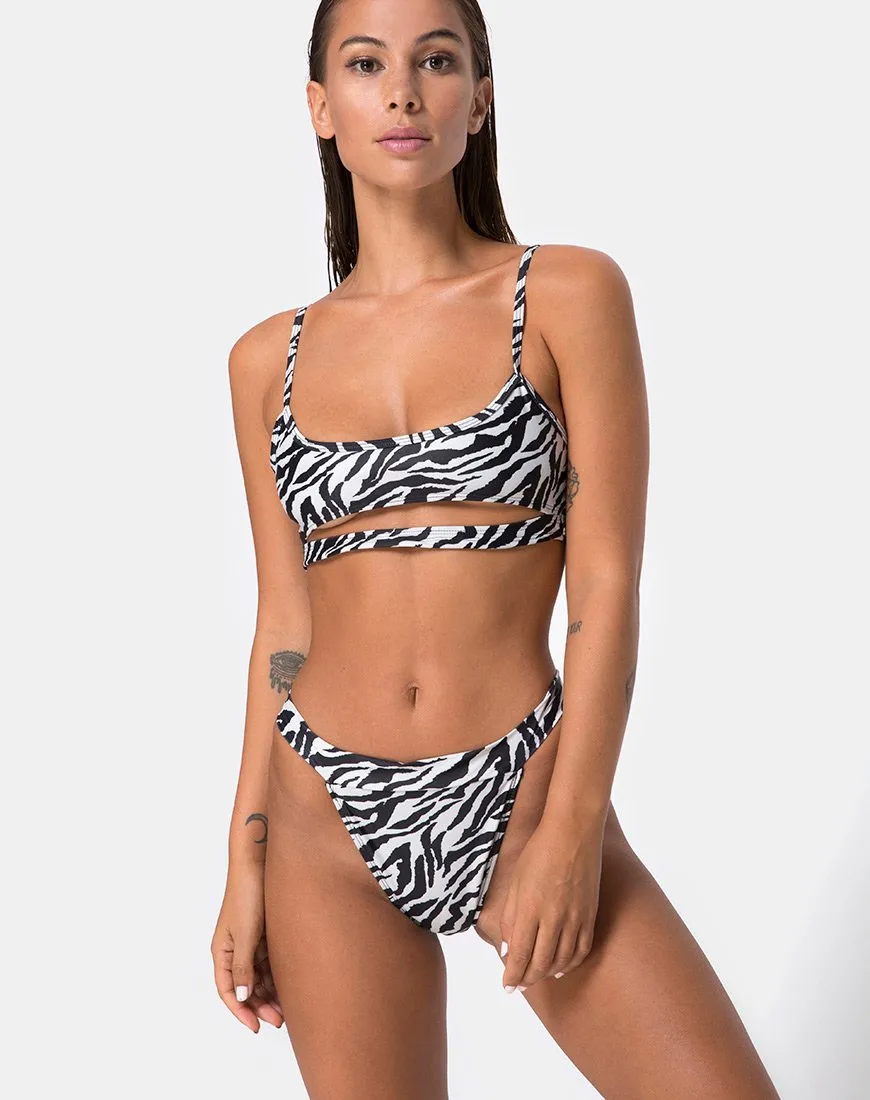 Bulvya Bikini Bottom in Mini Zebra