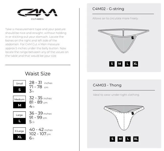 C4M Soft Stretch Ergonomic Men's Thong Provocative - Cartoon