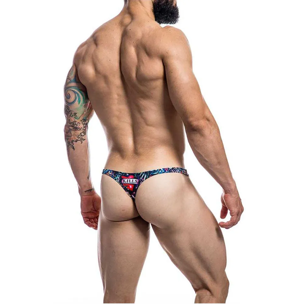 C4M Soft Stretch Ergonomic Men's Thong Provocative - Tattoo