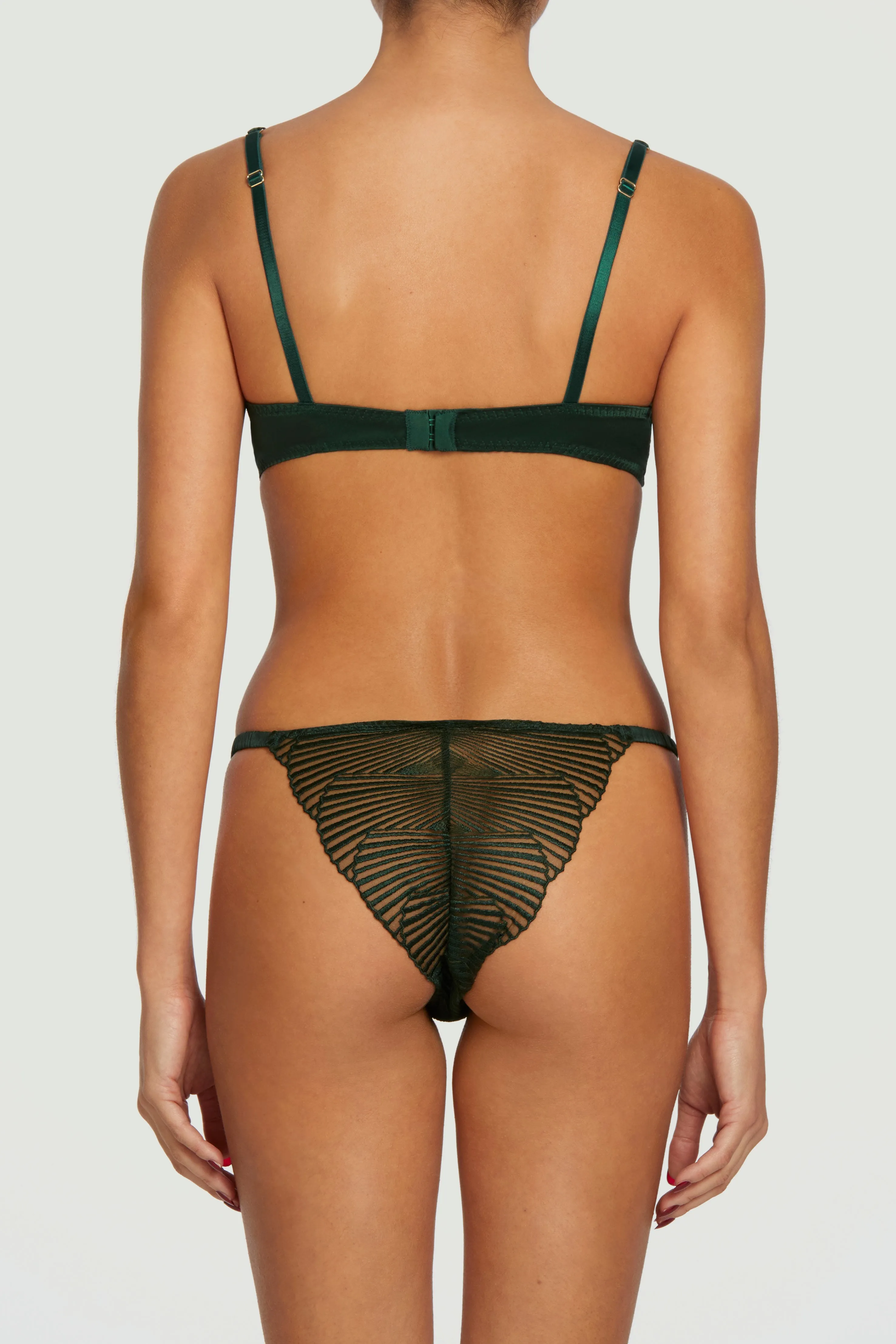 Coco de Mer Athena Balcony Bra in Deep Green