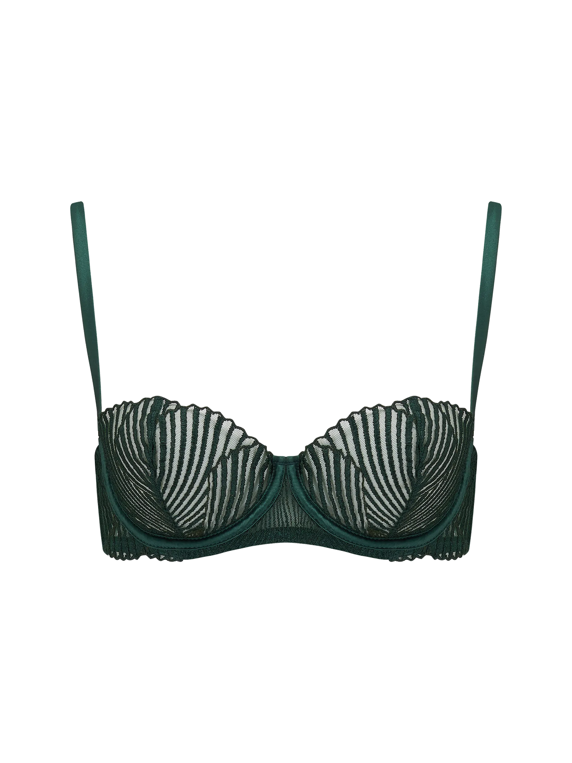 Coco de Mer Athena Balcony Bra in Deep Green