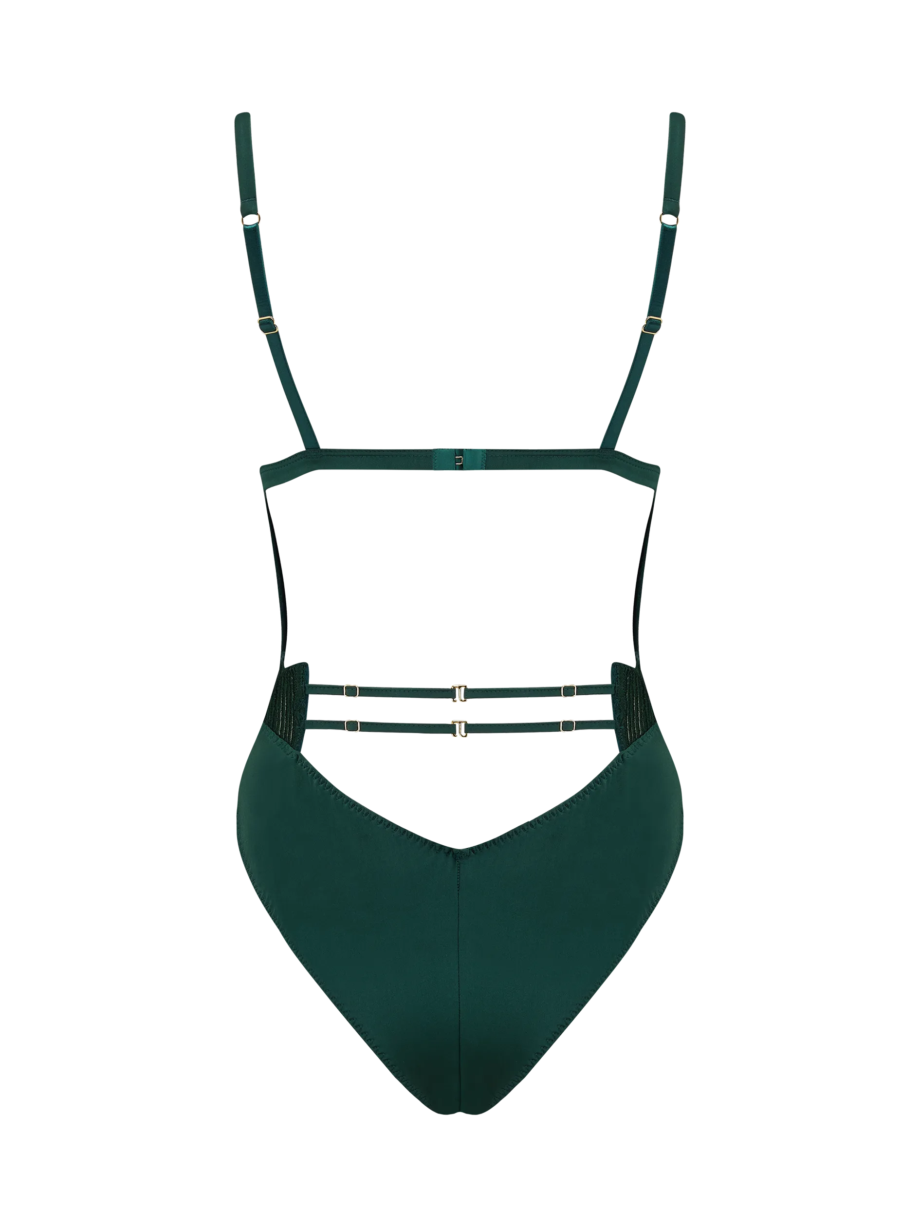 Coco de Mer Athena Bodysuit in Deep Green