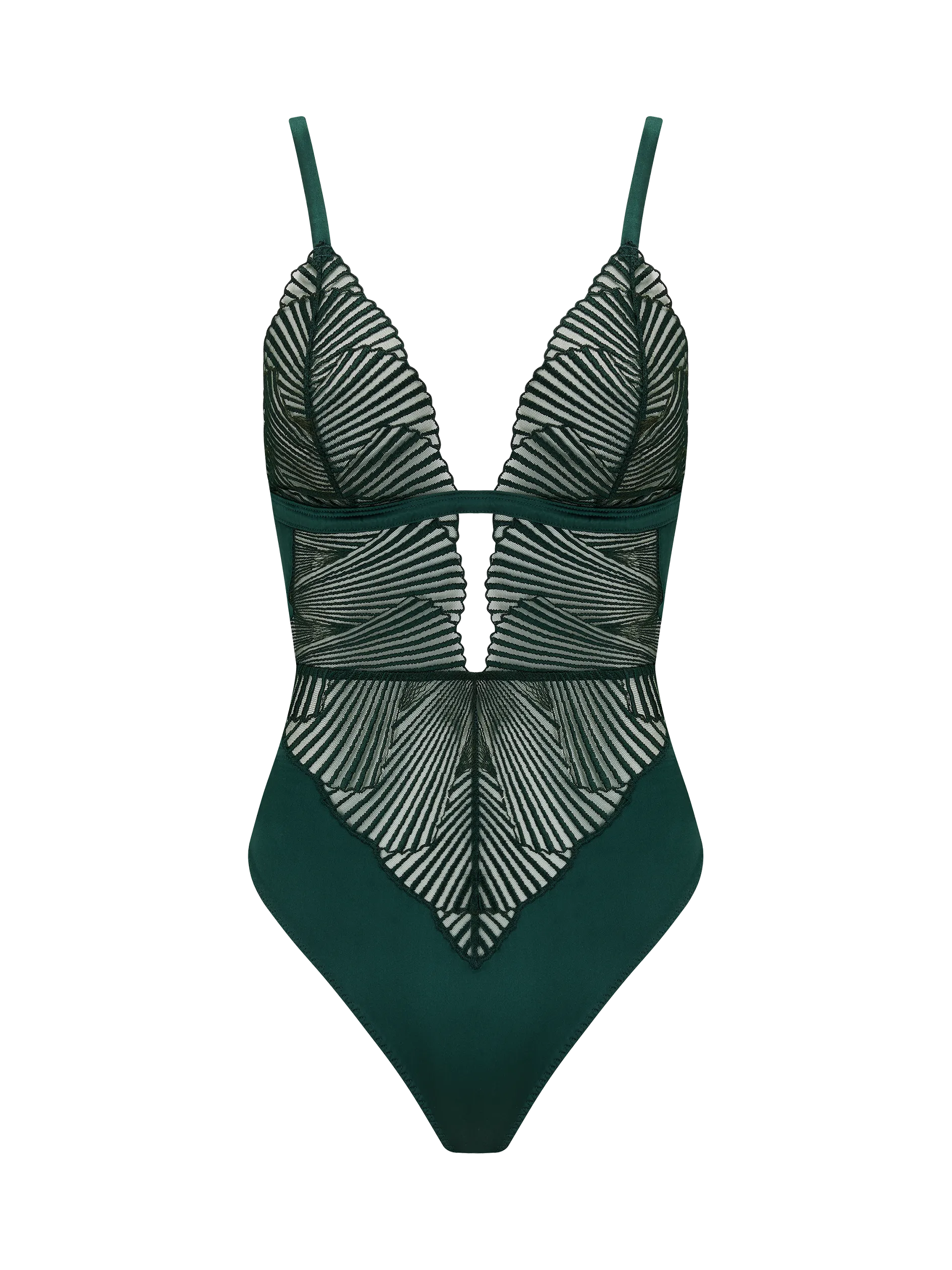 Coco de Mer Athena Bodysuit in Deep Green