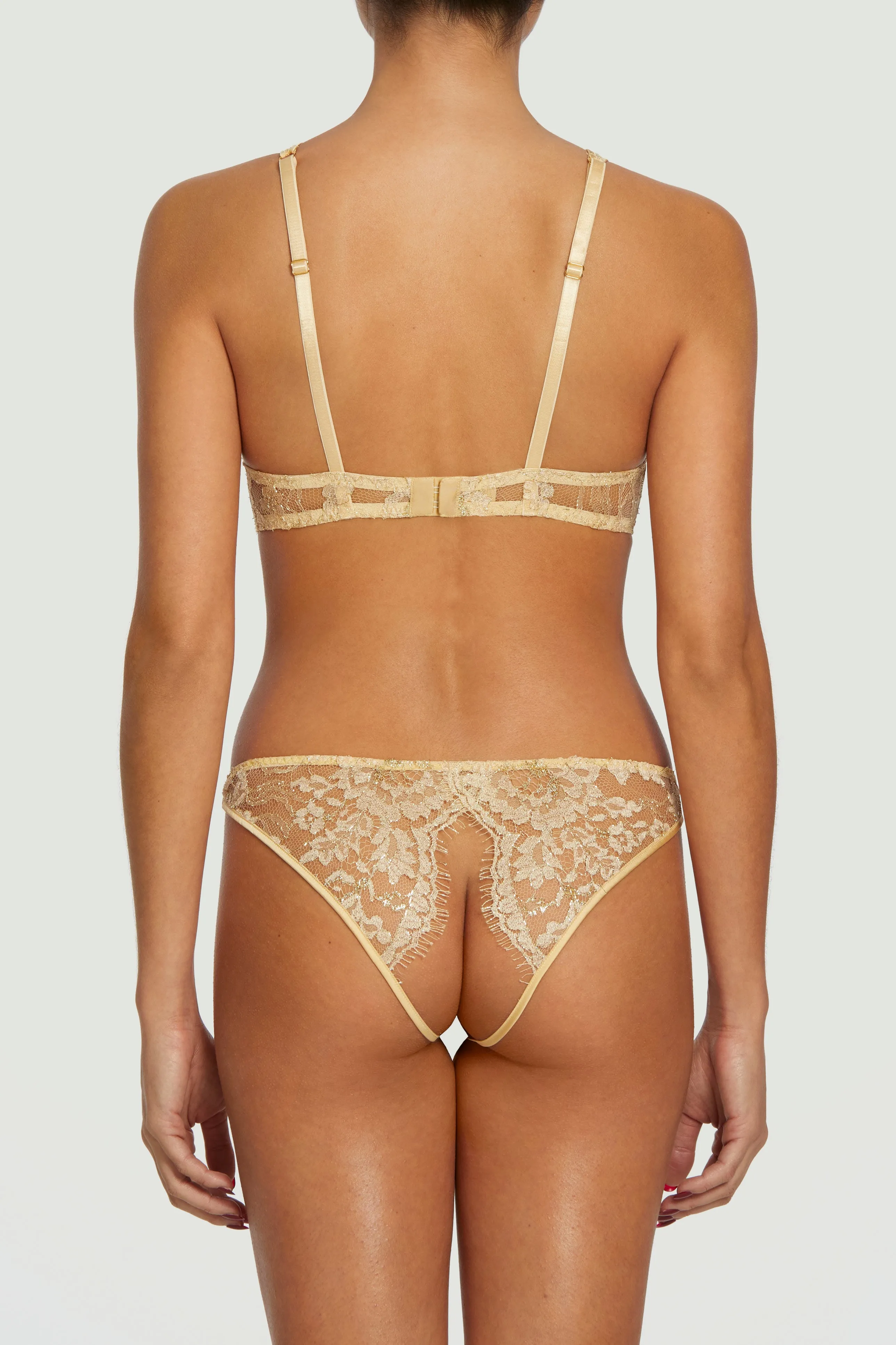 Coco de Mer Fiorella Quarter Cup Bra in Gold