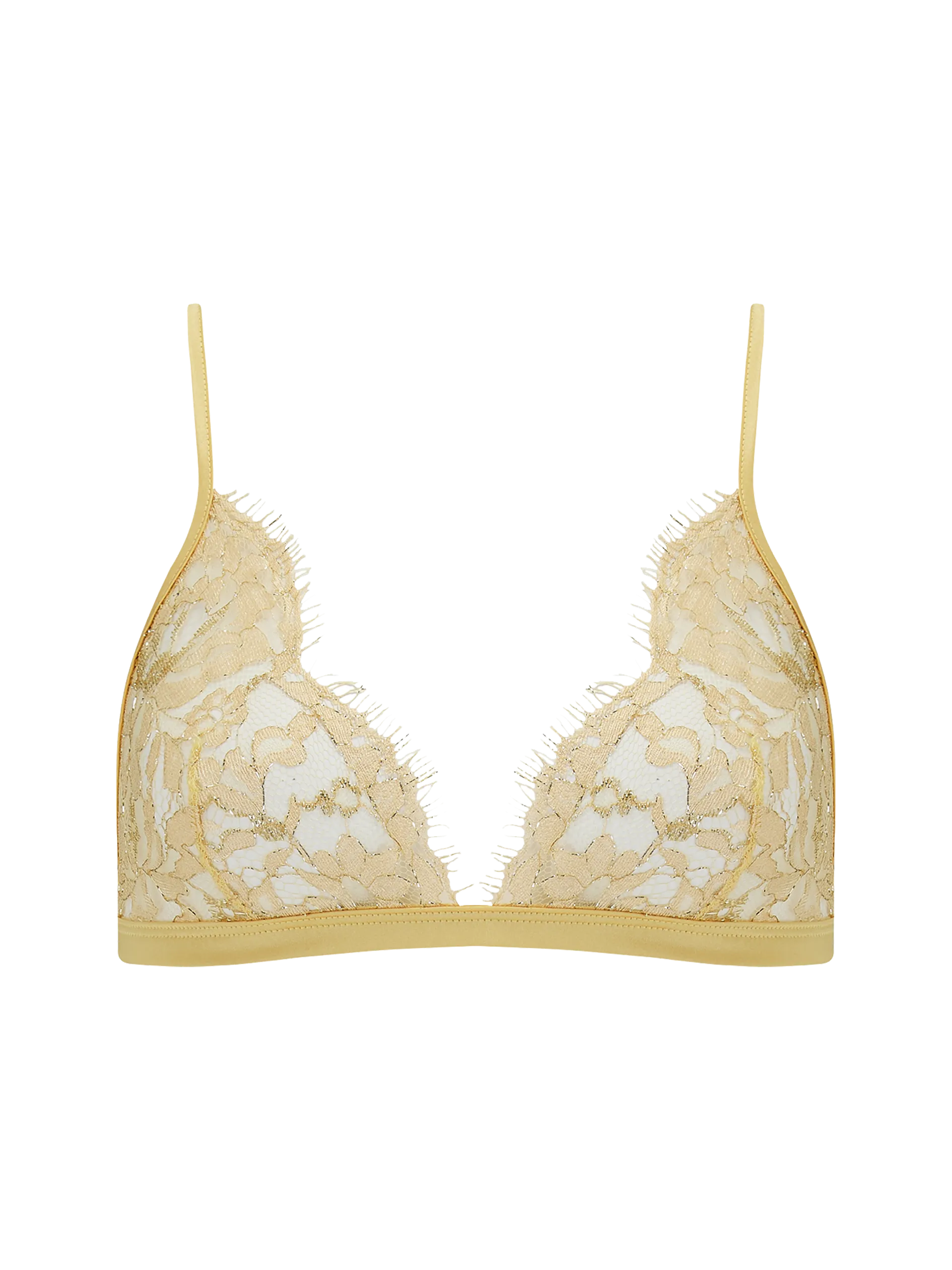 Coco de Mer Fiorella Triangle Bra in Gold