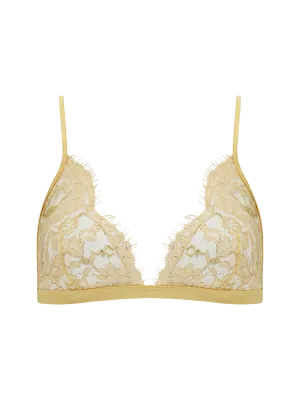 Coco de Mer Fiorella Triangle Bra in Gold