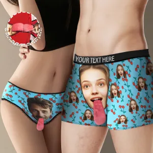 Custom Face Underwear Personalised Magnetic Tongue Underwear Cherry Valentine's Day Gifts for Couple