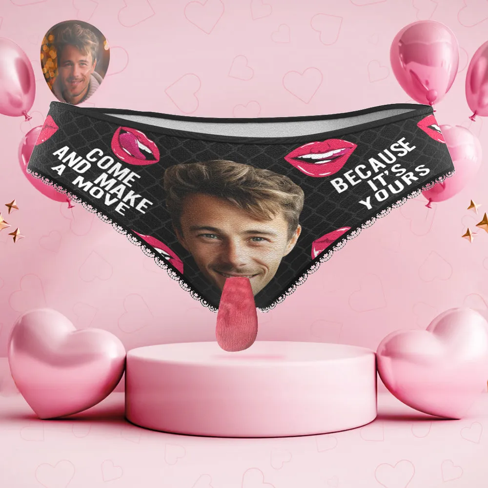 Custom Face Underwear Personalised Magnetic Tongue Underwear COME AND MAK A MOVE Valentine's Day Gifts for Couple