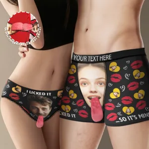 Custom Face Underwear Personalised Magnetic Tongue Underwear Valentine's Gifts for Couple