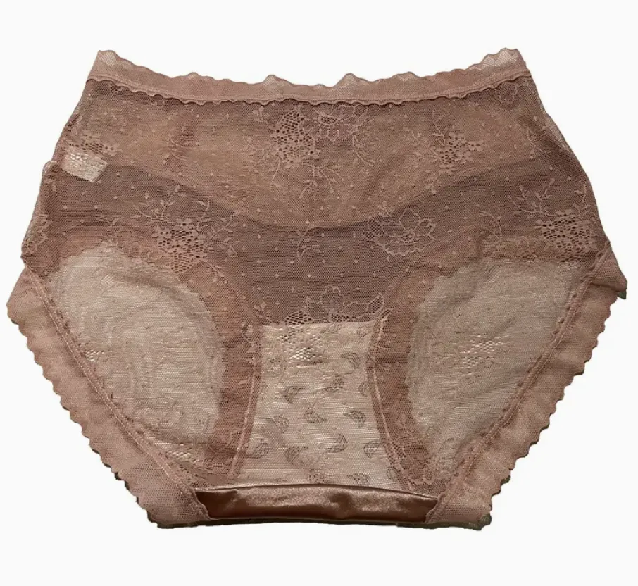 Elegant Solid Satin Contrast Lace Bow Briefs, 3pcs, Comfy Breathable Stretchy Panties, Size M