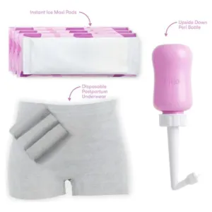 Fridamom Recovery Bundle - Postpartum Underwear, Ice Maxi Pads & Upside Down Peri Bottle