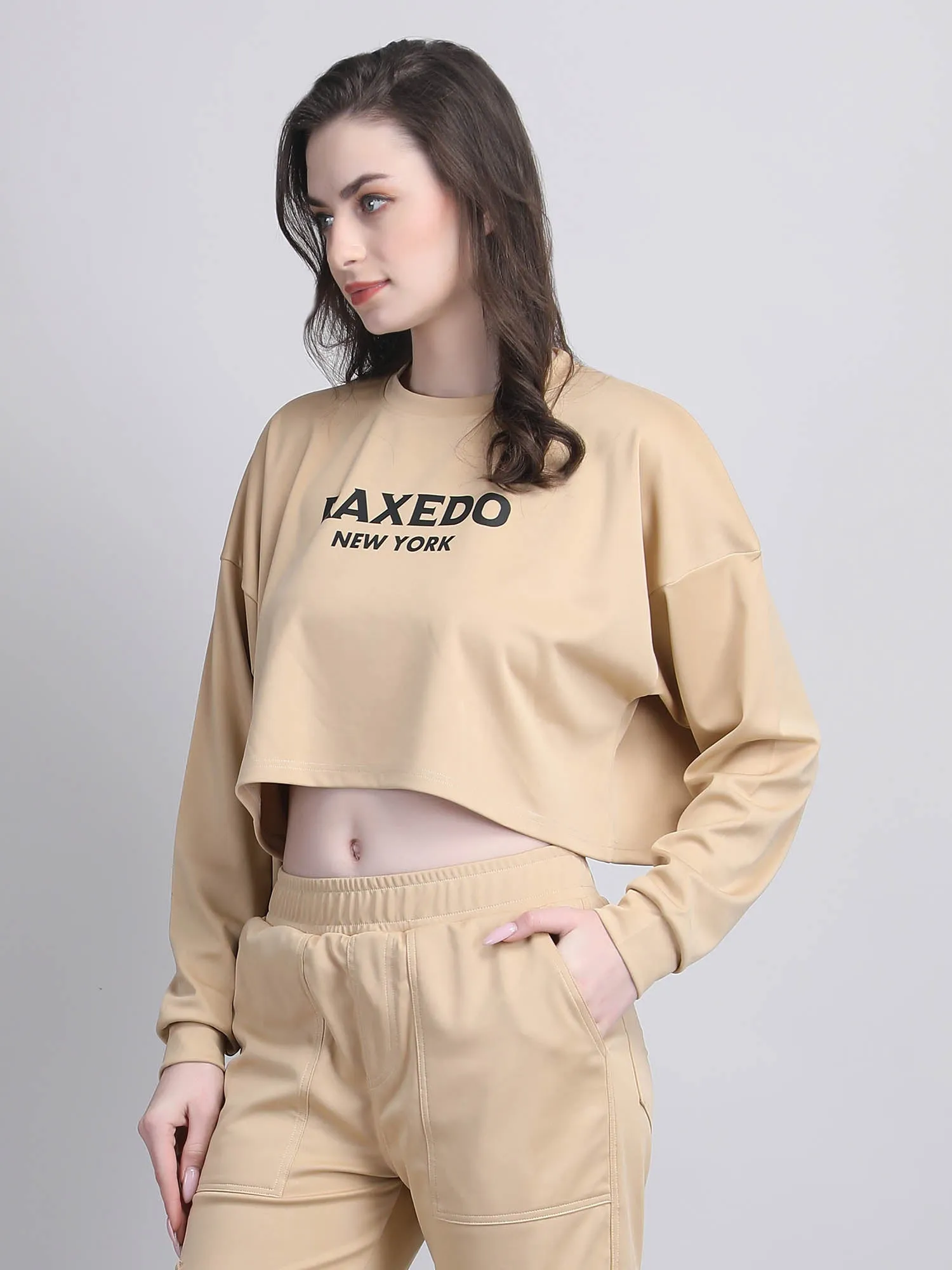 full sleeve crop top - oversized crop top