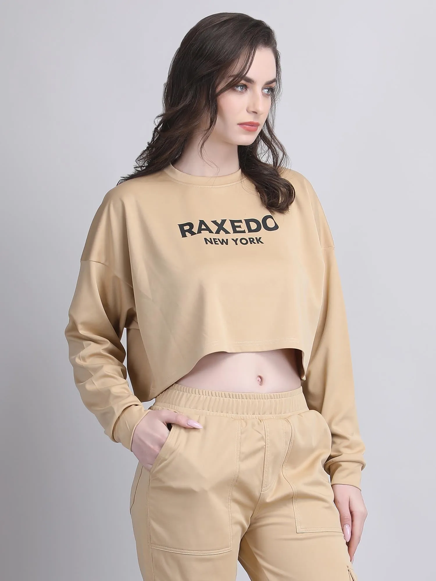 full sleeve crop top - oversized crop top