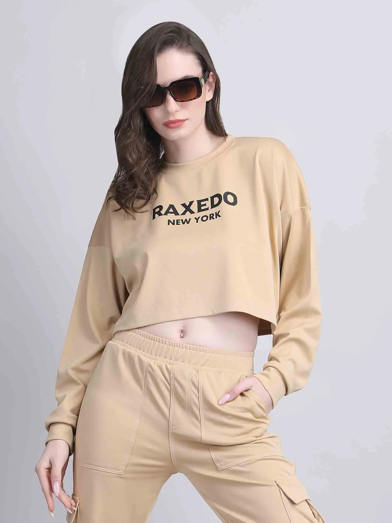 full sleeve crop top - oversized crop top