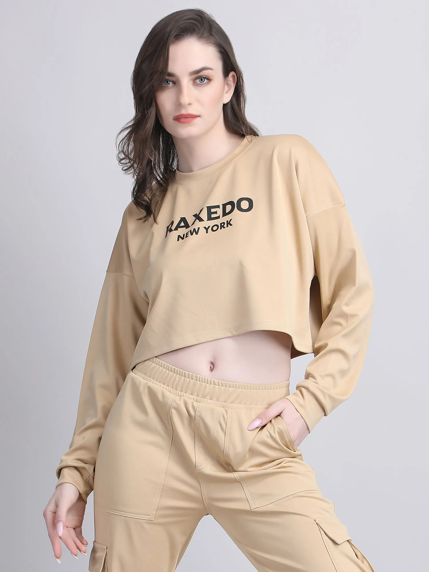 full sleeve crop top - oversized crop top