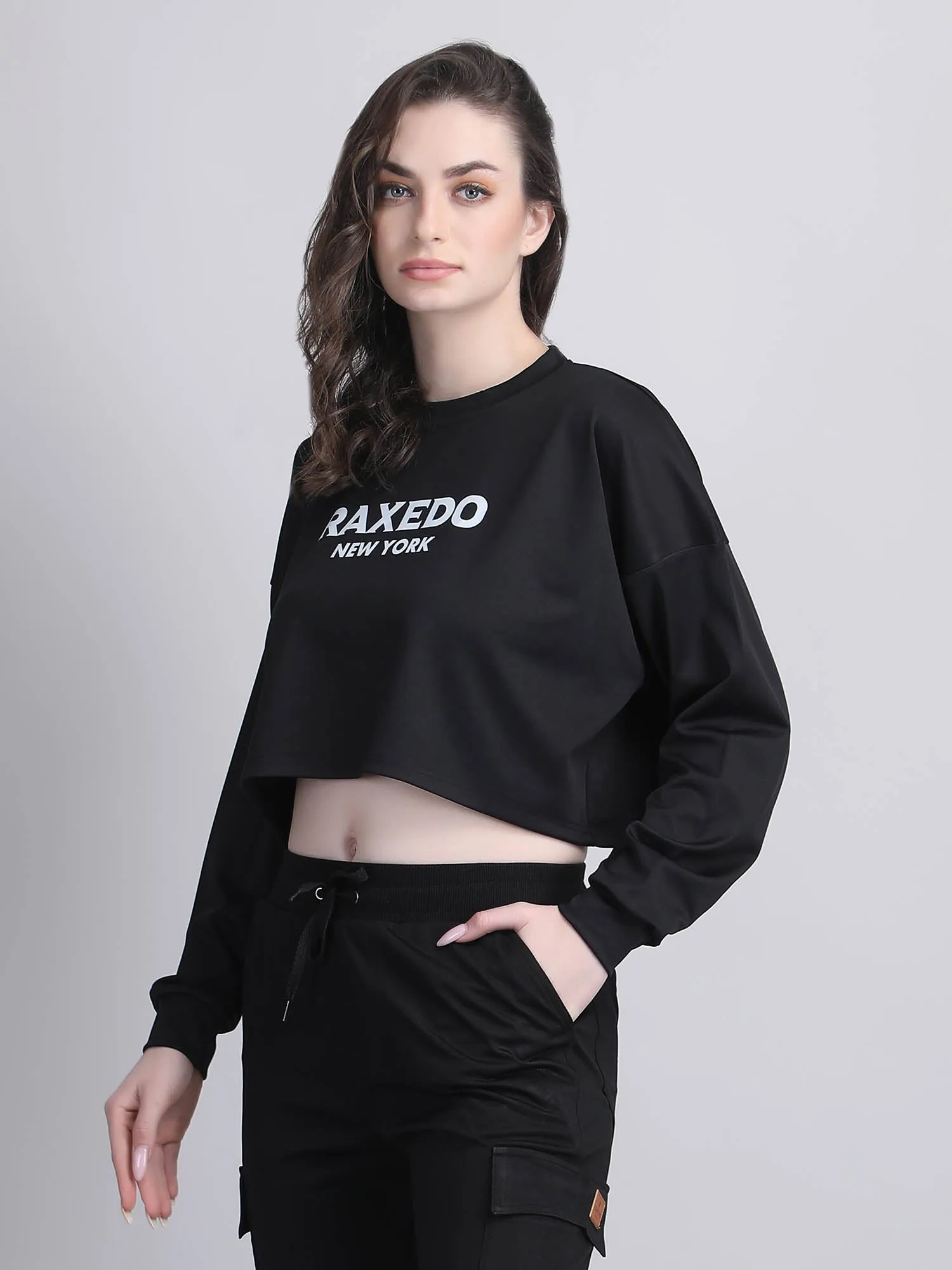 full sleeve crop top - oversized crop top