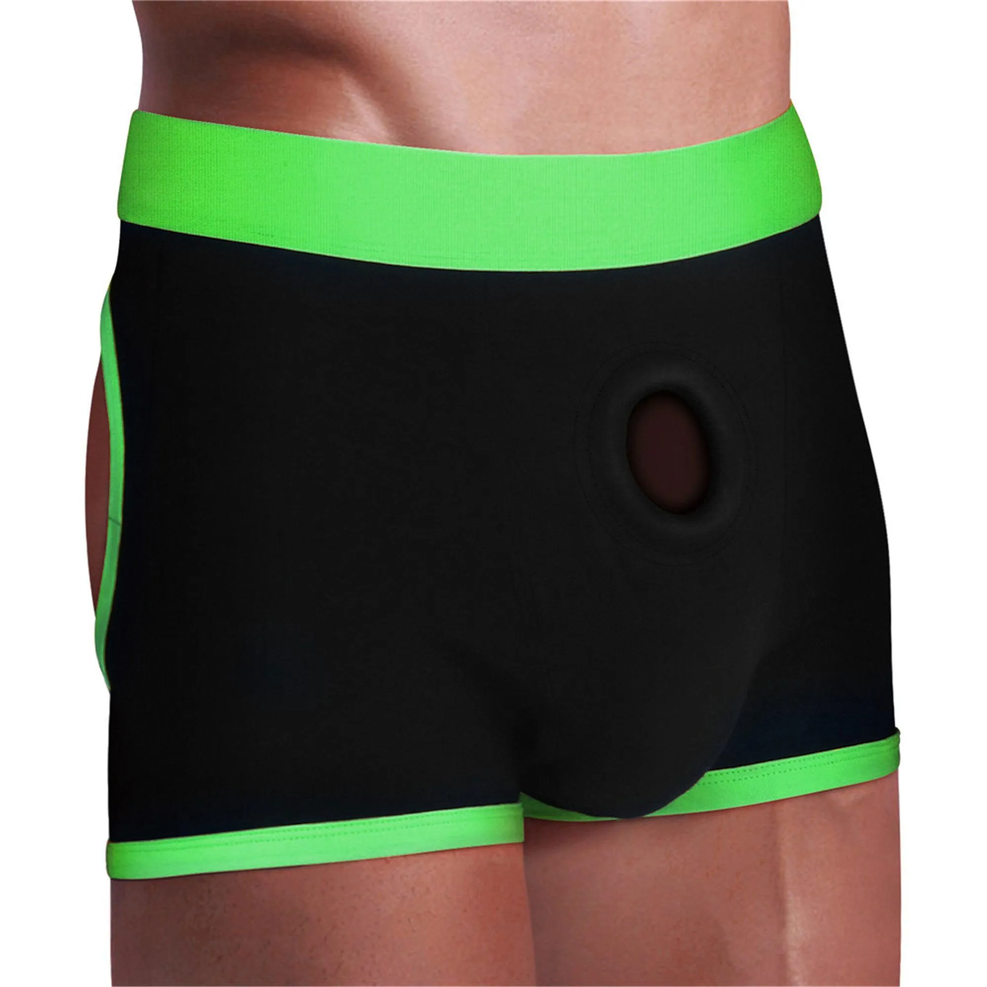 Get Lucky Strap on Boxer Shorts - Xsmall-Small -  Green/black