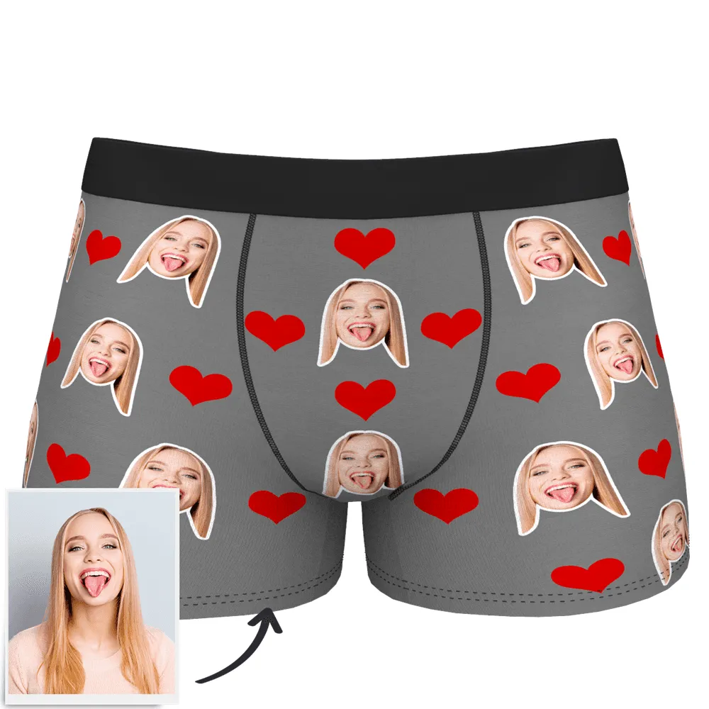 Gifts For Men Custom Heart Boxer Shorts