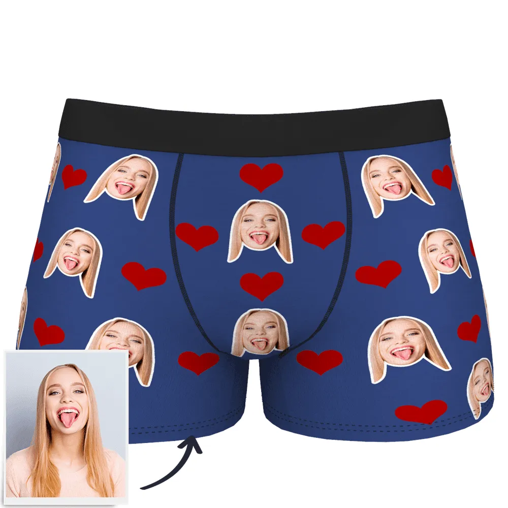 Gifts For Men Custom Heart Boxer Shorts