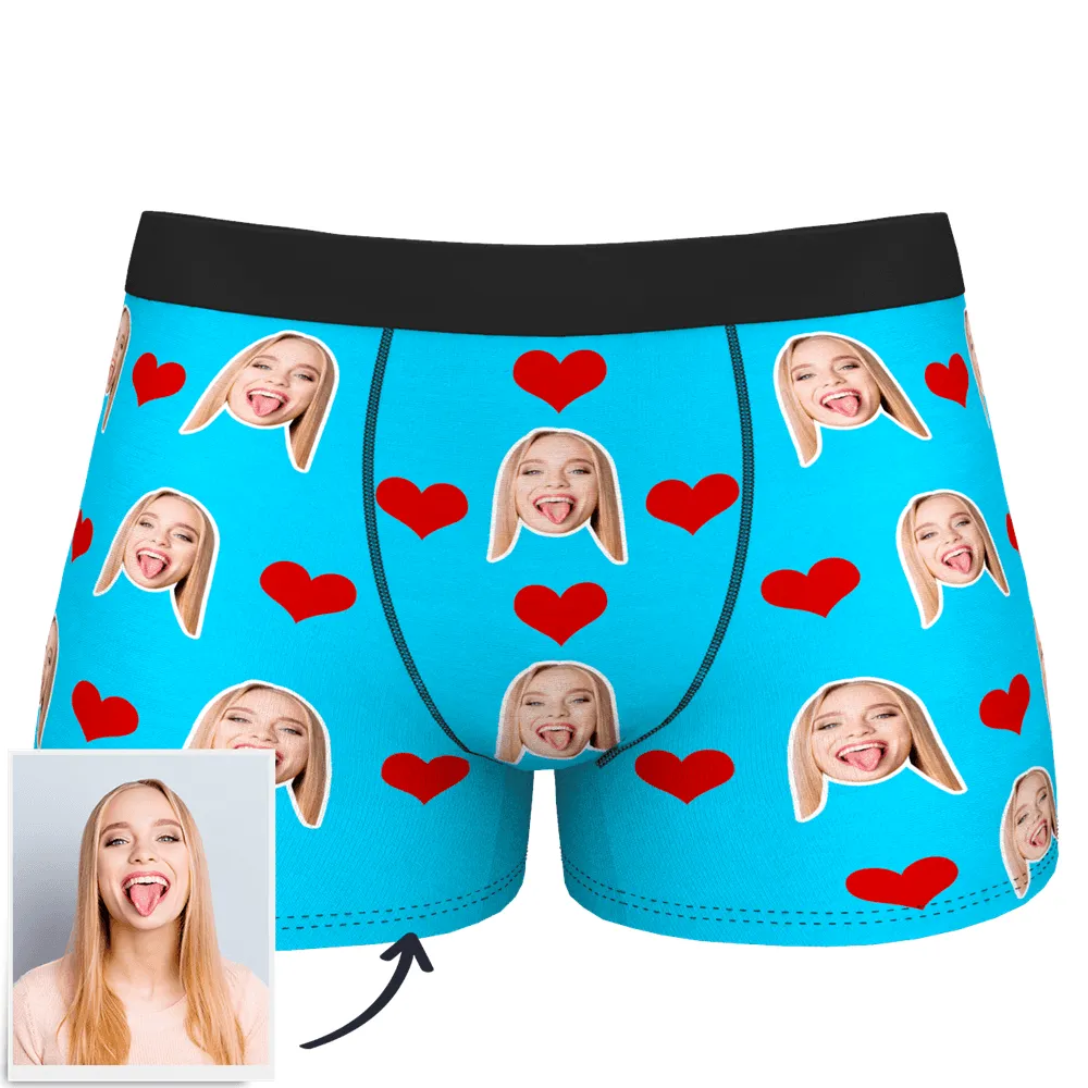 Gifts For Men Custom Heart Boxer Shorts