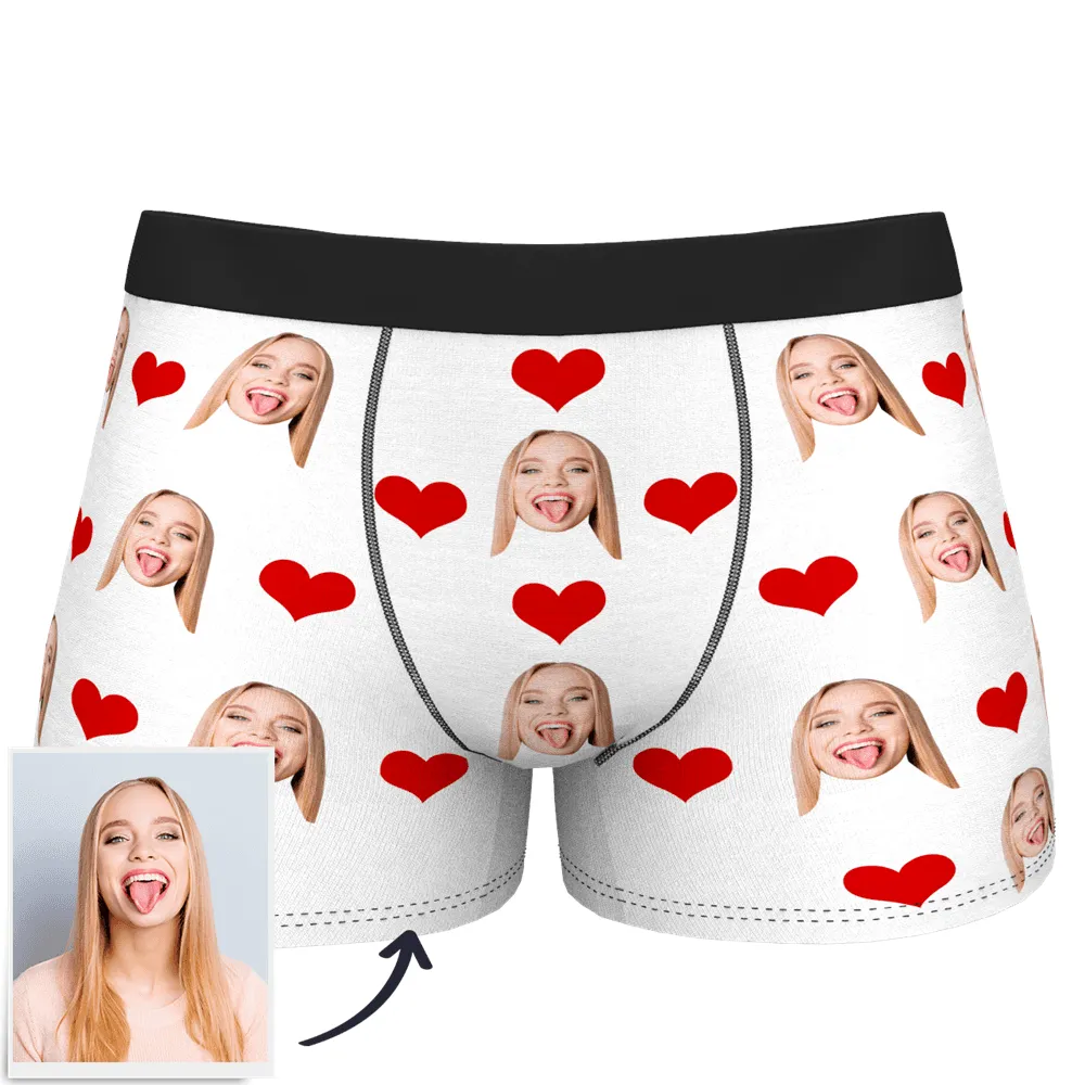 Gifts For Men Custom Heart Boxer Shorts