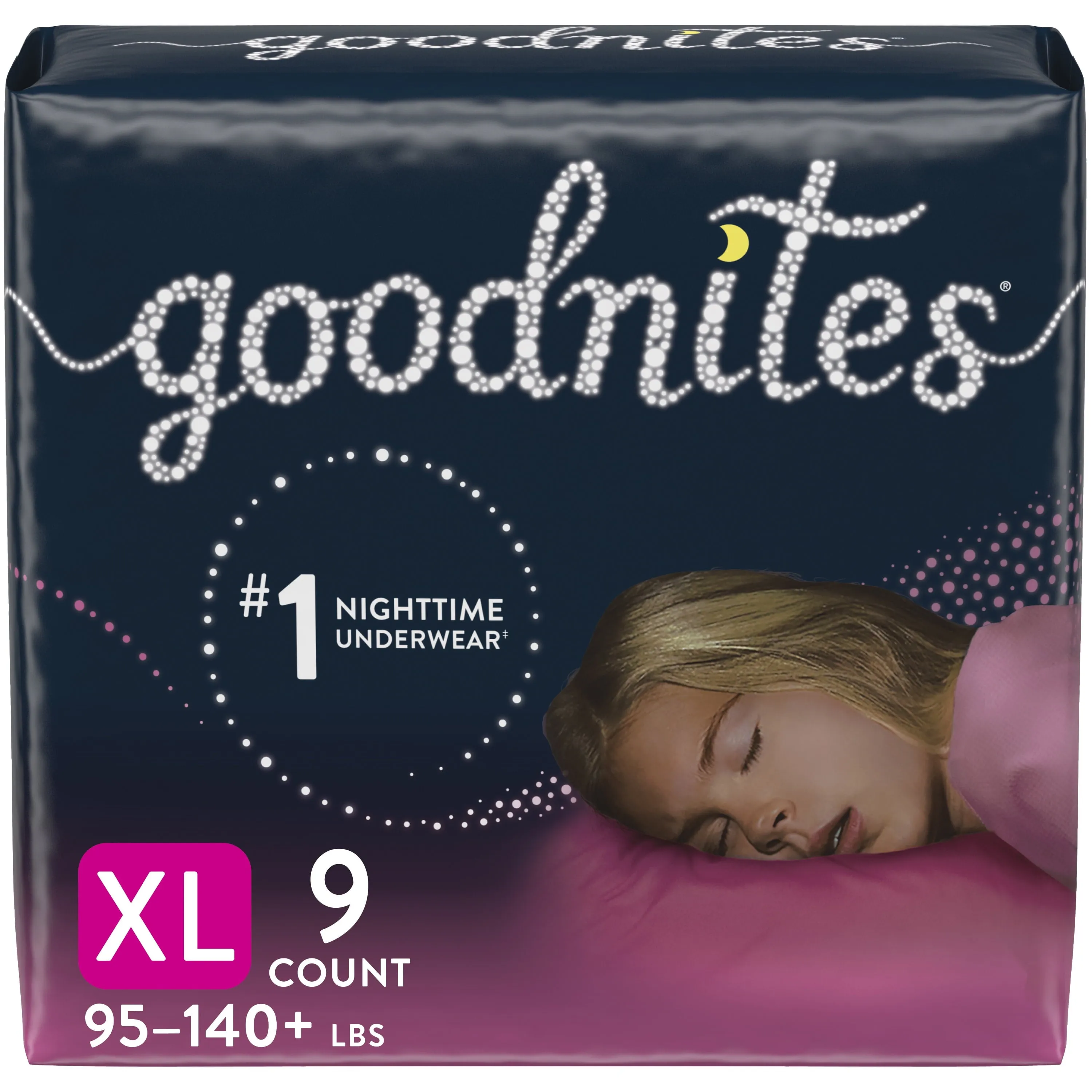 Goodnites Overnight Underwear for Girls, XL, 9 Ct