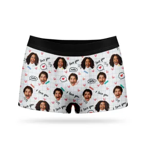 I Love You Personalised Boxers