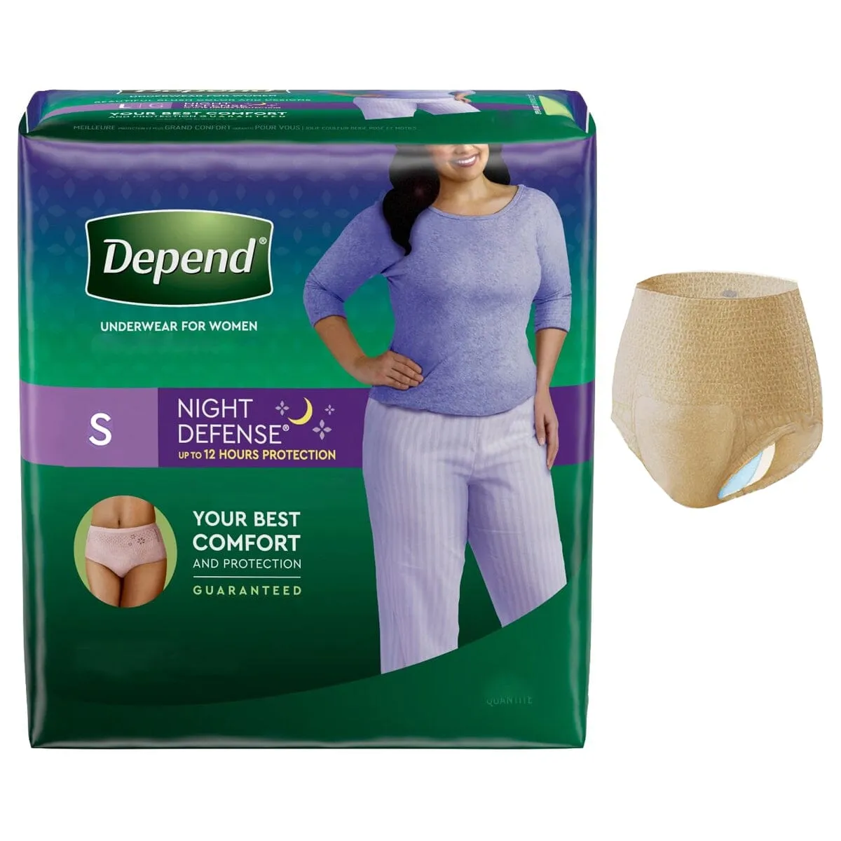 Kimberly Clark Depend Night Defense Underwear For Women, Small