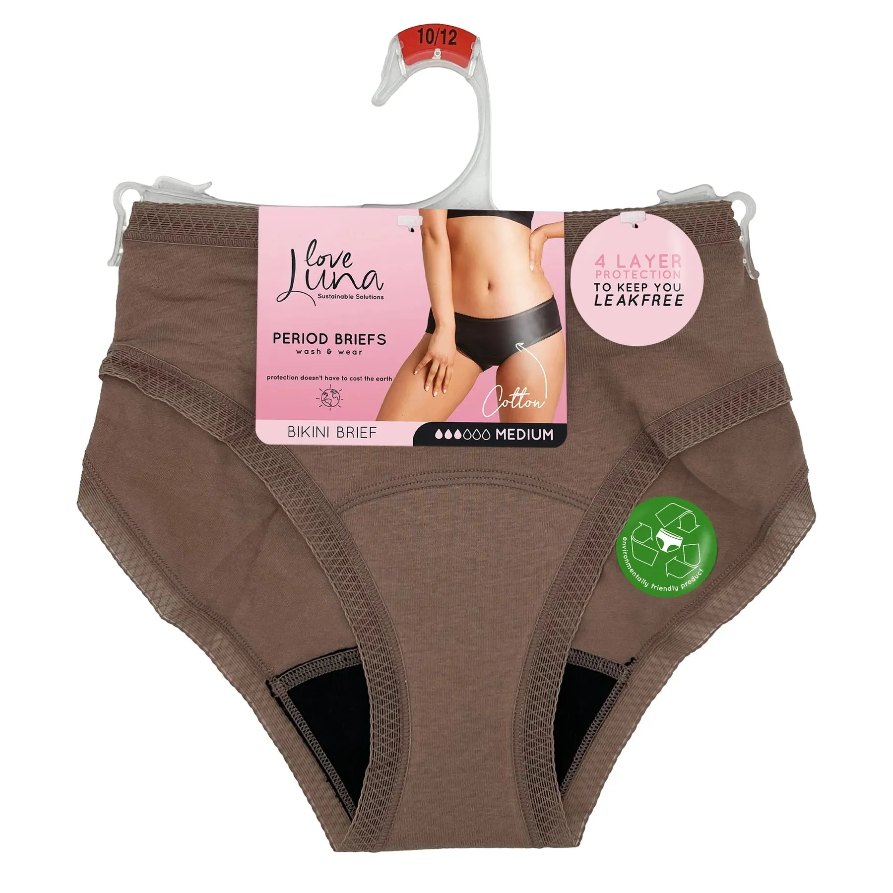 Love Luna Period Cotton Briefs in Mocha