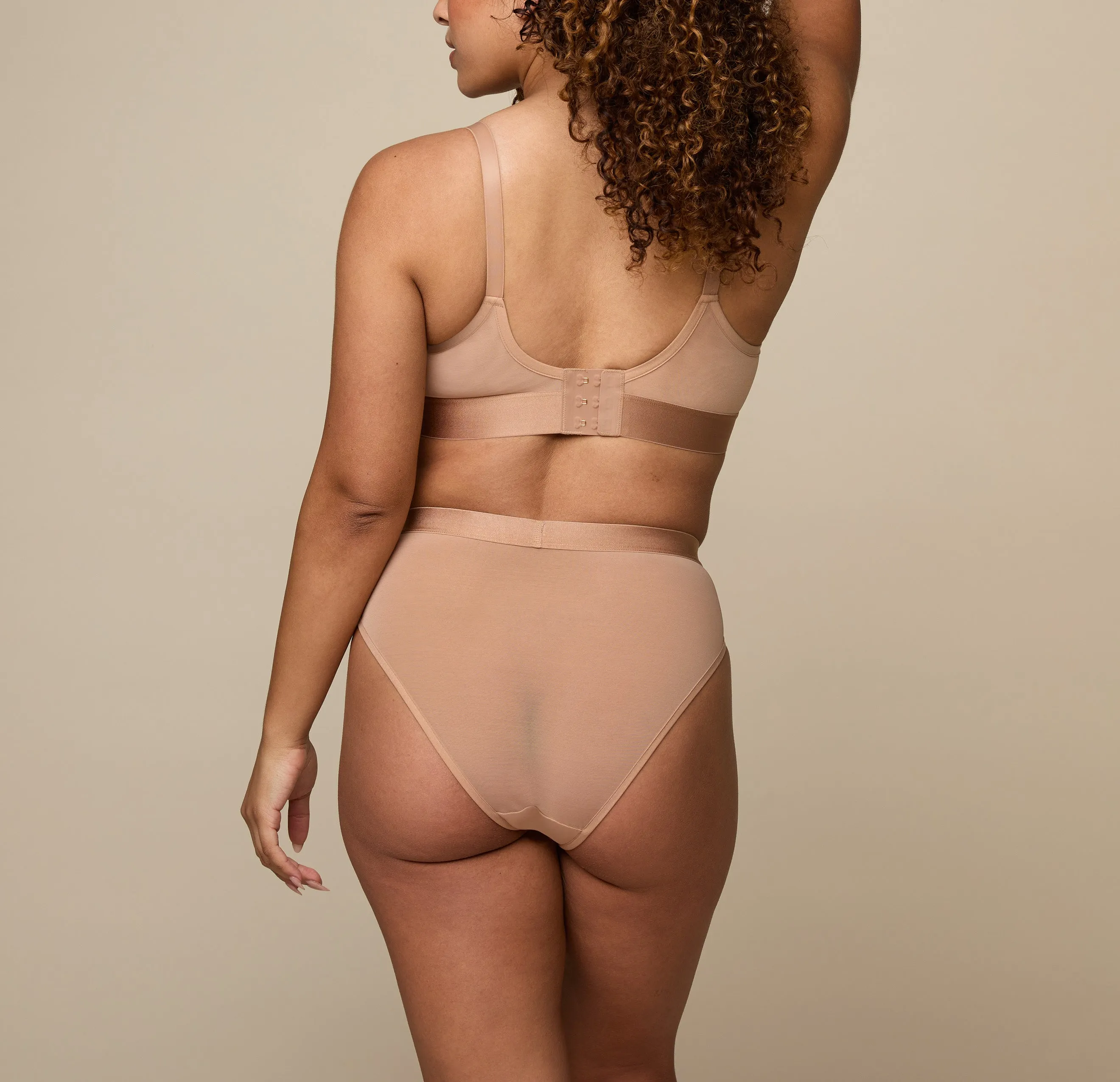 Luxe Mesh Highwaist Brief - Taupe