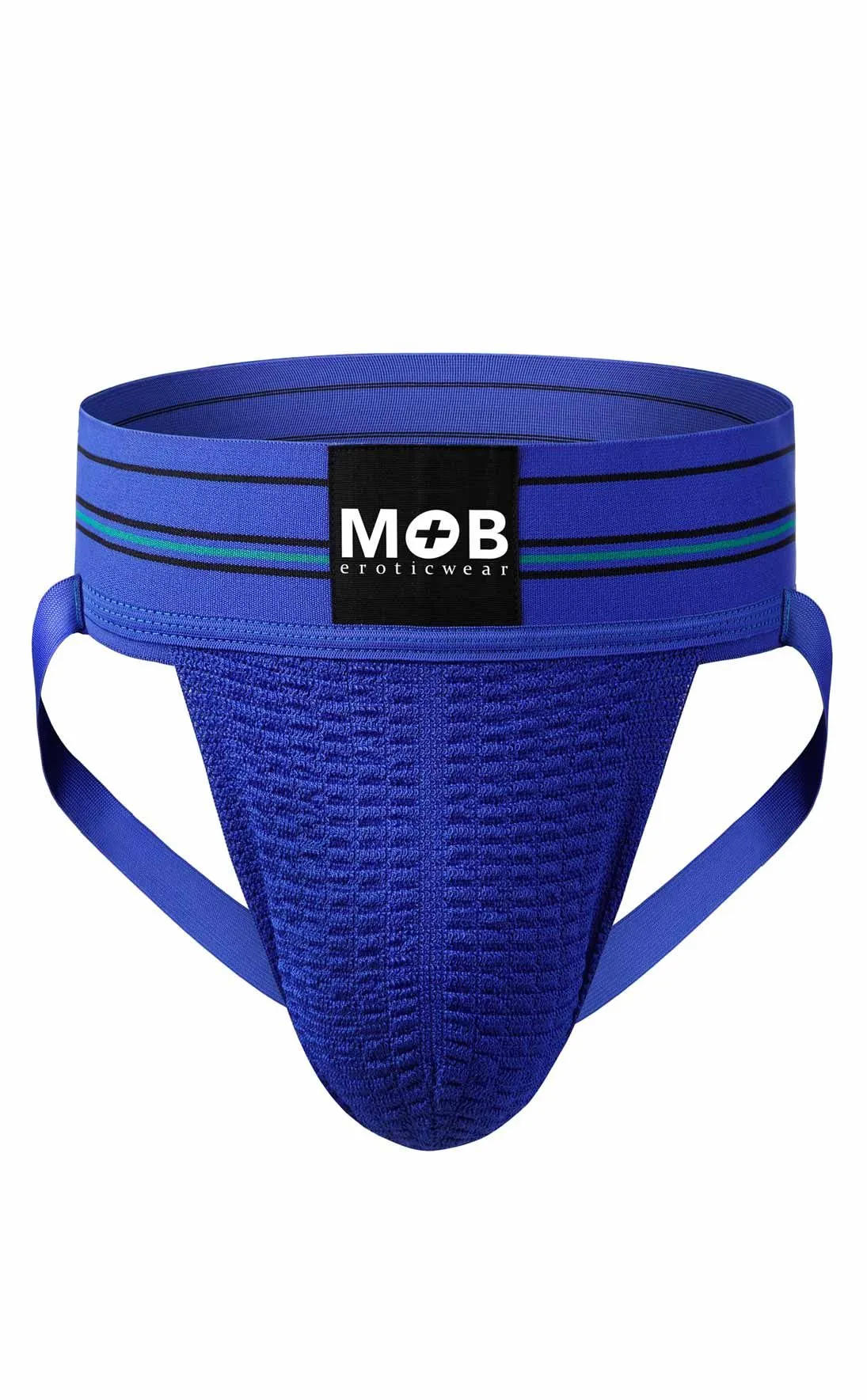 Male Basics Mob Classic Wide 3 Inch Waistband Jockstrap Blue