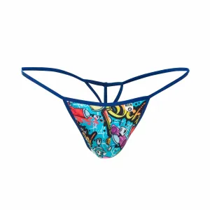 Male Basics MOB Men's Hipster T-Back Thong Print Music