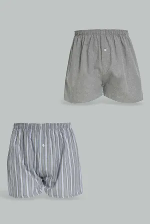 Men Grey Boxer Short Set (2 Piece)