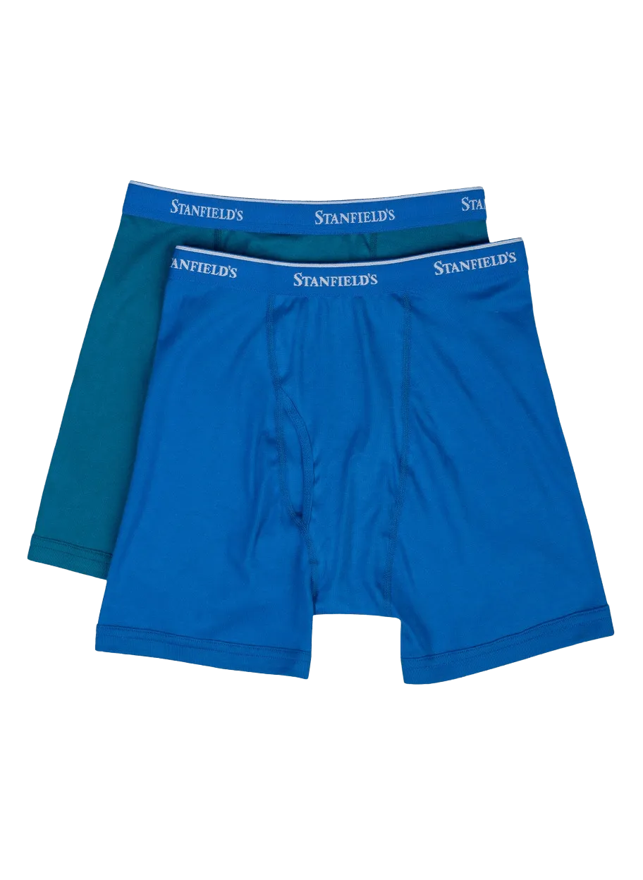 Men's Premium Boxer Brief - 2 Pack (Teal/Estate Blue)