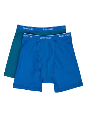 Men's Premium Boxer Brief - 2 Pack (Teal/Estate Blue)