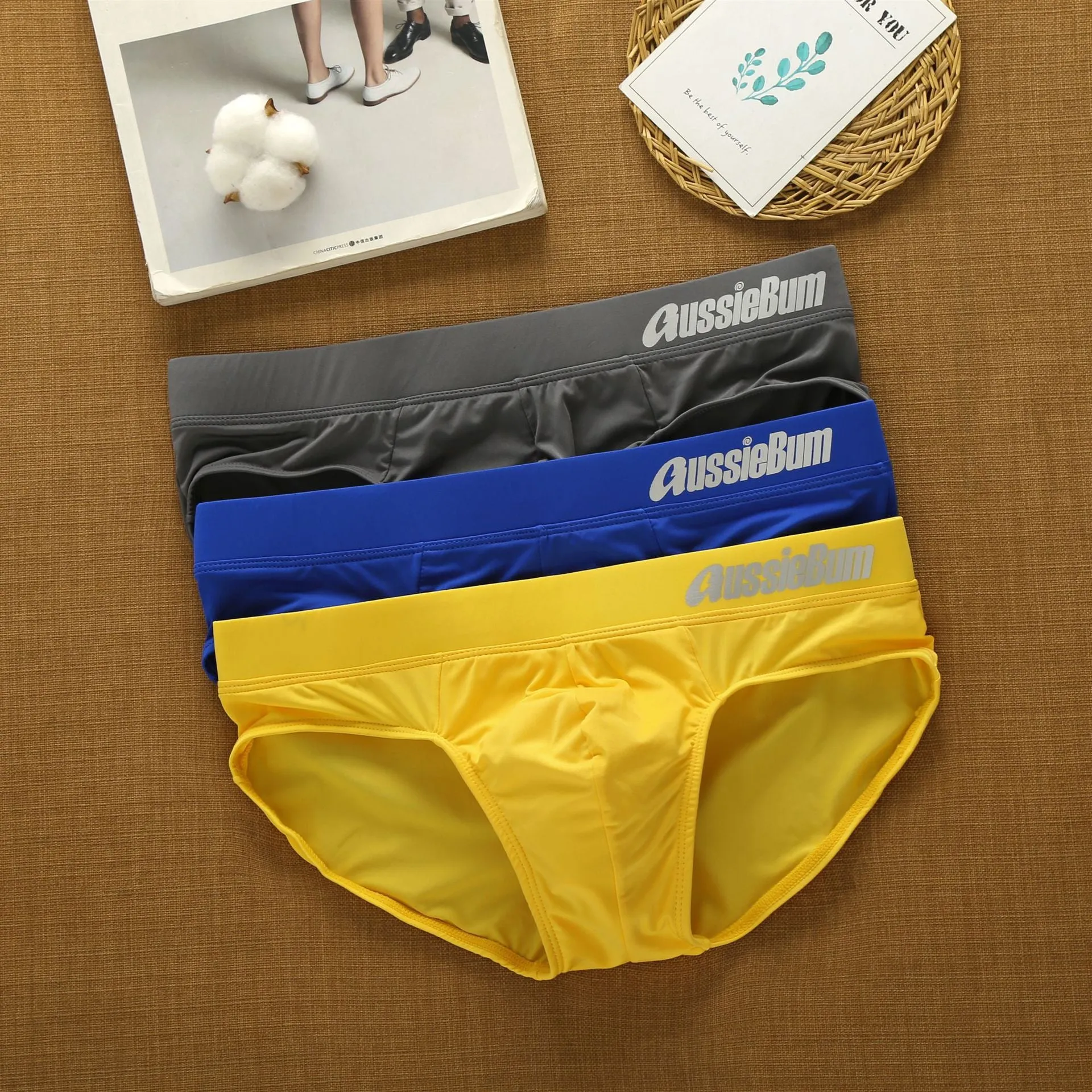 Men's Triangle Milk Silk Low Waist Elastic Three-dimensional Comfortable Underwear