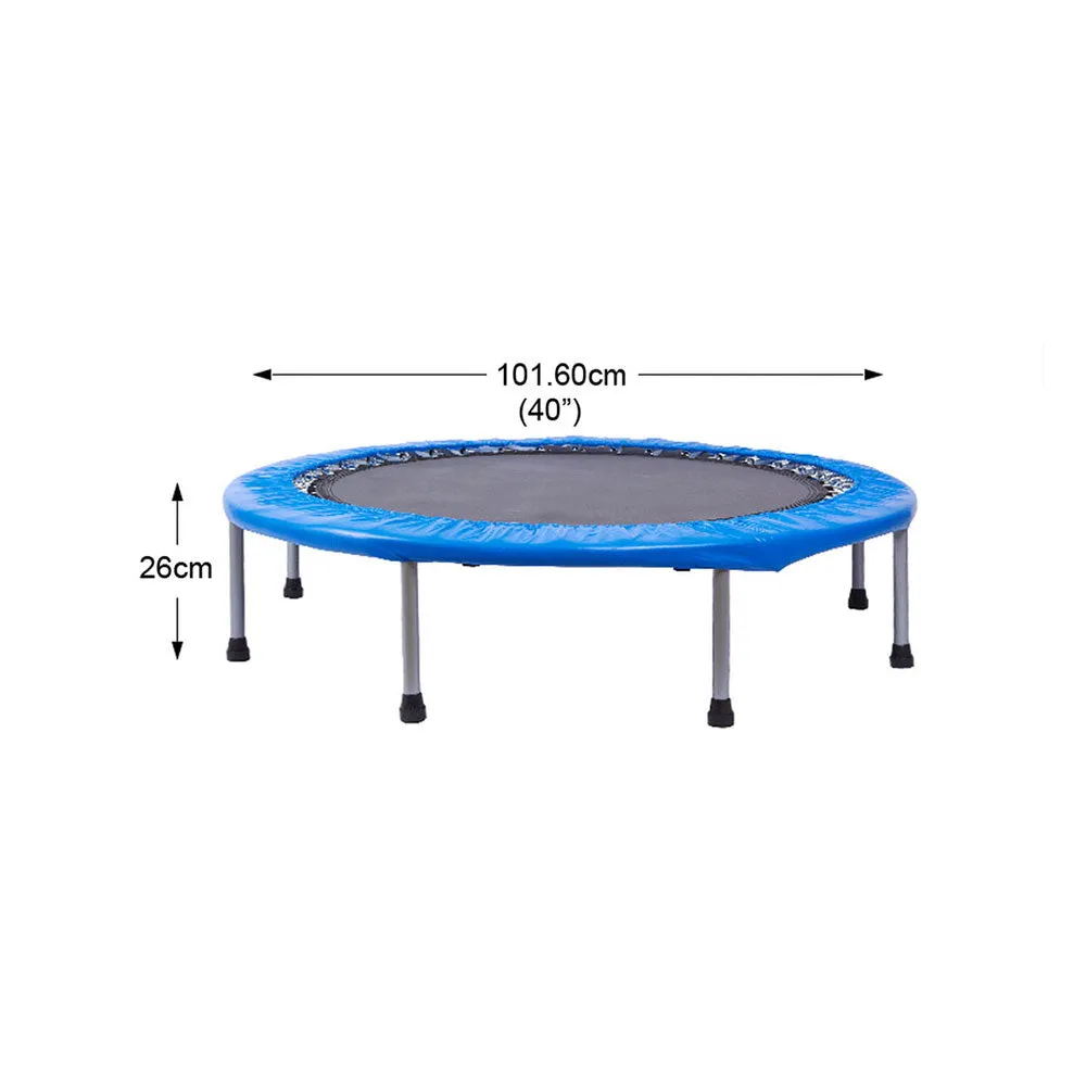 Mini Trampoline Jogger Rebounder Home Gym Workout Fitness - blue